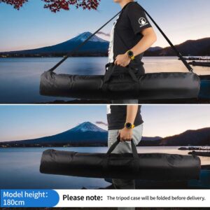 HEMMOTOP Tripod Bag, 47x7x7in Padded Tripod Carrying Case with Shoulder Straps and Handles,Heavy Duty Light Stand Bag with 2 Zippered Pockets for Pool Cue,Drum Hardware,Speaker Stand,Mic Stand