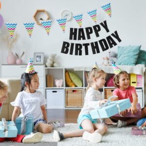 Black Happy Birthday Banner for Birthday Party Decorations Supplies