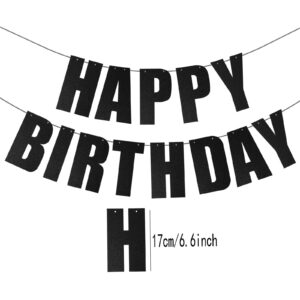 Black Happy Birthday Banner for Birthday Party Decorations Supplies