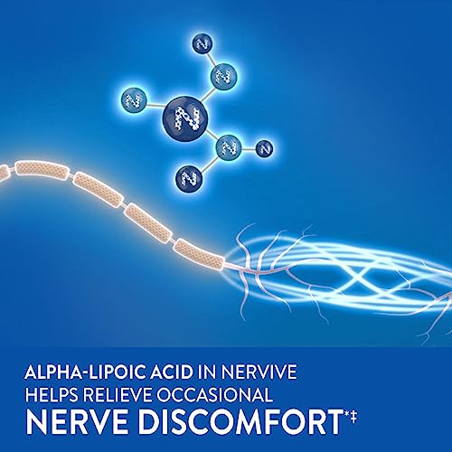 Nervive Nerve Relief, with Alpha Lipoic Acid, to help Reduce Nerve Aches, Weakness, & Discomfort in Fingers, Hands, Toes, & Feet*†, ALA, Vitamins B12, B6, & B1, Turmeric, Ginger, 30 Daily Tablets