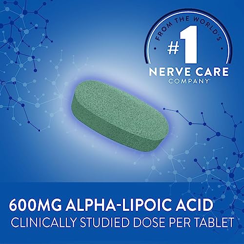 Nervive Nerve Relief, with Alpha Lipoic Acid, to help Reduce Nerve Aches, Weakness, & Discomfort in Fingers, Hands, Toes, & Feet*†, ALA, Vitamins B12, B6, & B1, Turmeric, Ginger, 30 Daily Tablets