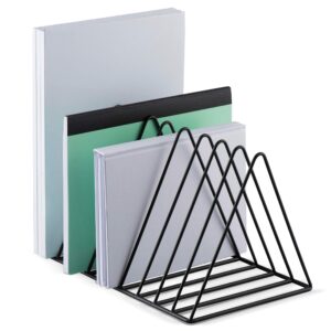mindspace magazine rack desk organizer, file holder for desk | modern office organizer, triangle book holder, desk folder organizer, desktop file sorter | wire collection, black