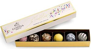 godiva chocolatier birthday truffles assorted chocolate gift box, 4.09 oz (pack of 6)