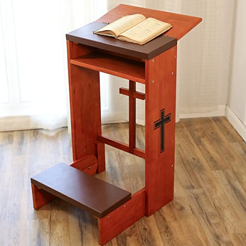 Guangshuohui Prayer Bench Stool,Prayer's Kneeler Pads Wooden Church Prayer Bench Stool Table Chair Padded Kneeler Shelf Folding, Prayer Bench for Kneeling at Home (20" x25'x32'H (50x65x80cm H))