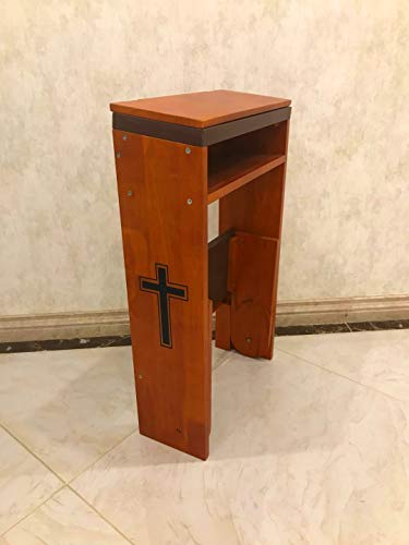 Guangshuohui Prayer Bench Stool,Prayer's Kneeler Pads Wooden Church Prayer Bench Stool Table Chair Padded Kneeler Shelf Folding, Prayer Bench for Kneeling at Home (20" x25'x32'H (50x65x80cm H))