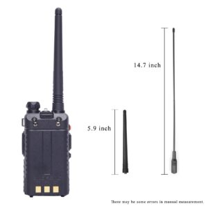 BaoFeng UV-5R 8 Watt High Power VHF UHF Dual Band Two Way Radio Tri-Power 8/4/1W Portable Radio with one More 3800mAh Battery,Speaker, Antenna, USB Program Cable and Earpiece