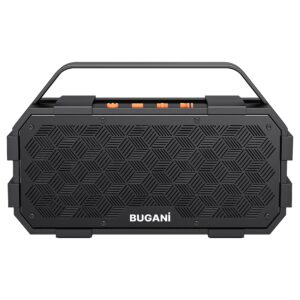 bugani bluetooth speakers, 40w deep bass portable loud bluetooth speaker, 24h playtime, ipx6 waterproof outdoor speaker with handle, tws pairing built-in mic supports tf card, aux for home, outdoor