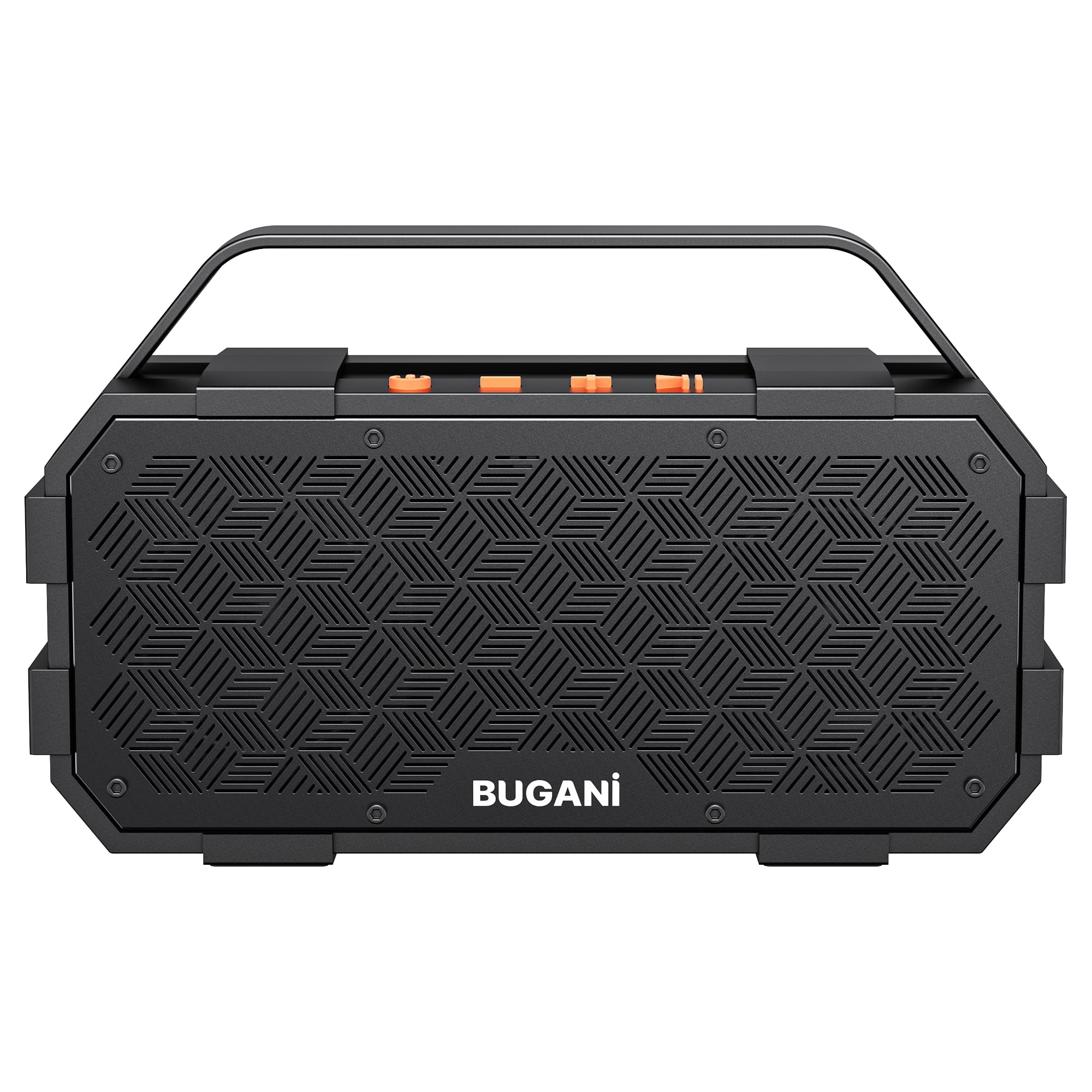 BUGANI Bluetooth Speakers, 40W Deep Bass Portable Loud Bluetooth Speaker, 24H Playtime, IPX6 Waterproof Outdoor Speaker with Handle, TWS Pairing Built-in Mic Supports TF Card, AUX for Home, Outdoor