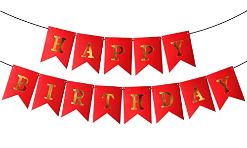 Happy Birthday Banner Decoration Red Birthday Party Decoration Banner Premium Party Supplies