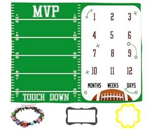 lylycty baby monthly milestone blanket football sports months blanket for toddler photography background prop 60"x40" btlsly49