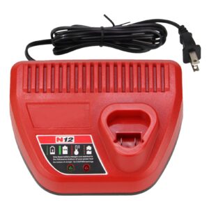 3a 12 volt lithium ion charger for milwaukee 12v 48-11-2401 48-11-2402 48-11-2420 48-11-2440 48-11-2460 battery replacement for milwaukee 48-59-2401 48-59-2420 charger
