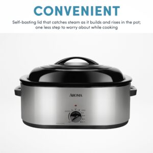 AROMA 22Qt. Roaster Oven with self basting lid stainless steel