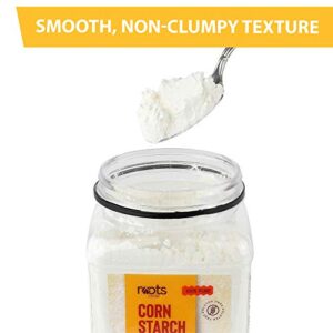 Roots Circle 100% Pure Corn Starch | 1 [17oz] Airtight Container | All Natural Thickener for Soups, Stews, Gravy, Baking Pies, Puddings & Cakes | Gluten-Free, Non-GMO, Vegan, Kosher, Food-Grade