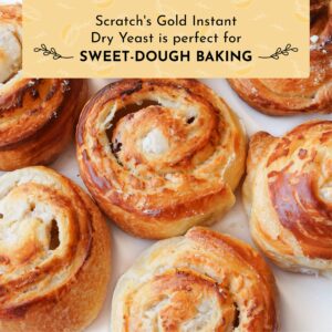 Scratch Gold Yeast - Instant Dry Yeast for a Rapid Rise - Add Straight to Dry Mix - Perfect for Making Bread, Bread Machines, Pizza Dough, Crusts & More - (Gold 8oz) (1 Packet)