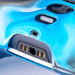 YoRHa Studded Silicone Cover Skin Case for PS5 Controller x 1(Camouflage Blue) with Pro Thumb Grips x 10