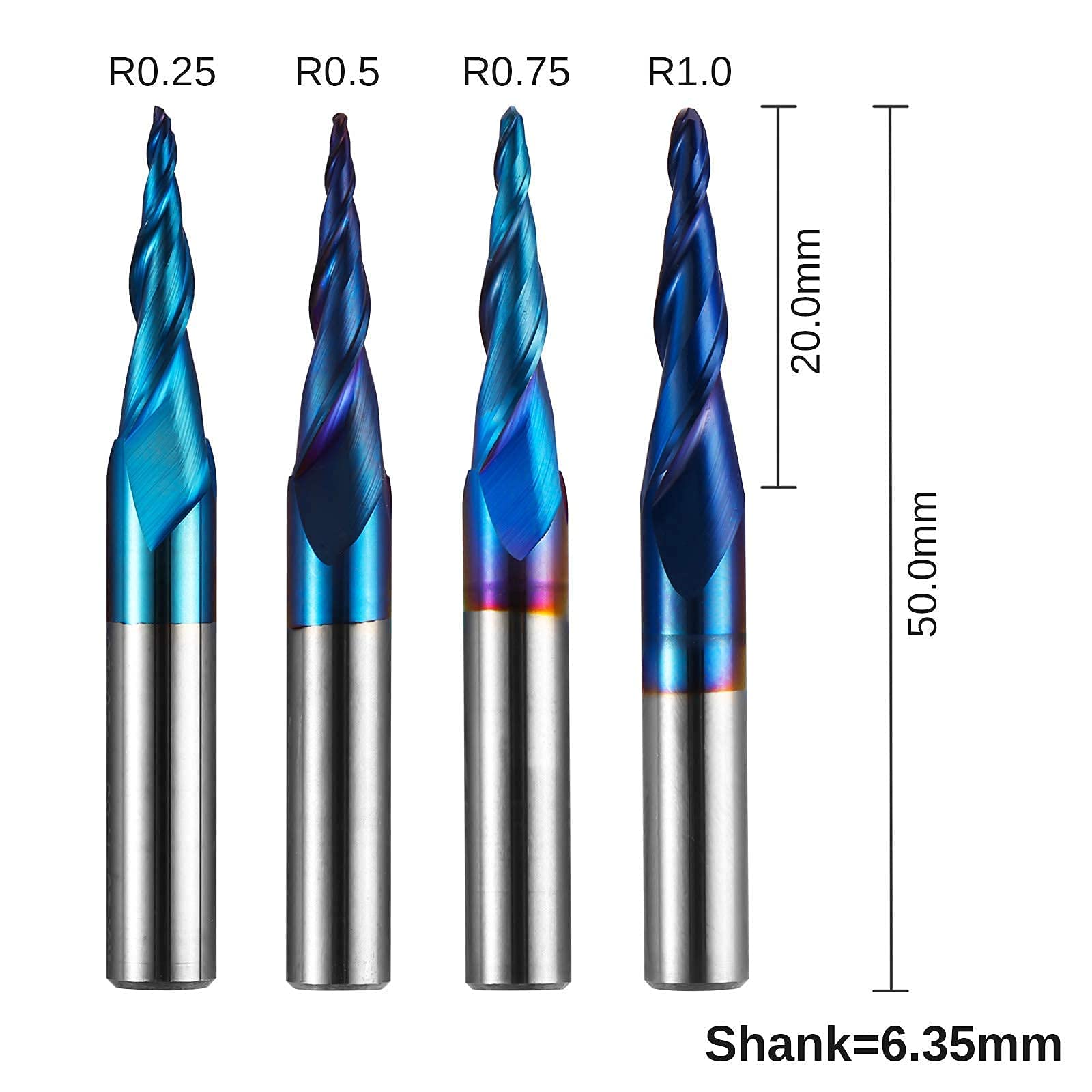 Genmitsu CNC Router Machine PROVerXL 4030 with GRBL Control + 4PCS 2-Flute Tapered Ball Nose Spiral End Mill (1/4’’ Shank)