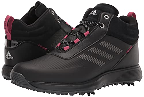 adidas Women's S2G Spikeless Mid-Cut Golf Shoes, Core Black/Dark Silver/Wild Pink, 7.5