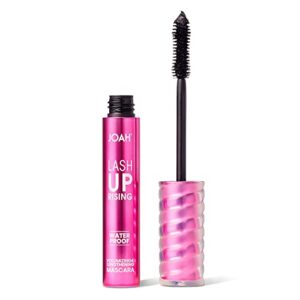 joah lash uprising mascara, waterproof, volumizing & lengthening, cruelty-free korean beauty makeup - waterproof blackest black