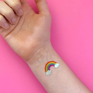 MINI RAINBOW set of 10 premium waterproof temporary colorful metallic jewelry foil kids Flash Tattoos – party favors, rainbow tattoo, rainbow party, kids temporary tattoo, rainbow party favor