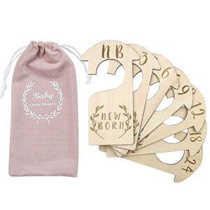 premium wood baby closet dividers,set of 7,from newborn to 24 month,baby closet organizers,nursery decor,baby clothes organizers (style-3)