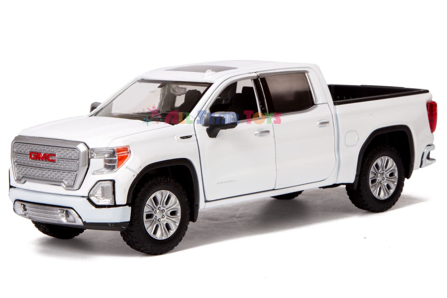 Showcasts 2019 GMC Sierra 1500 Denali Crew Cab Pickup Truck, White 79361/2D - 1/27 Scale Diecast Model Toy Car