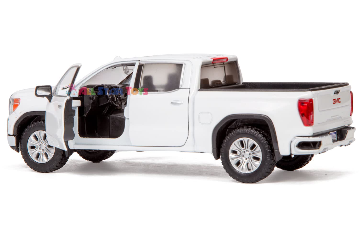 Showcasts 2019 GMC Sierra 1500 Denali Crew Cab Pickup Truck, White 79361/2D - 1/27 Scale Diecast Model Toy Car