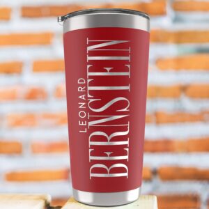 Personalized Gifts For Men - 20 Oz. Custom Tumblers w/Lid, Black - Insulated Travel Coffee Mugs - Optional Straw Set, Stainless Steel Double Wall Coffee Tumbler, Personalized Cups