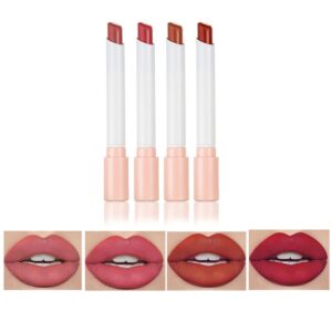 eyret mini smoke lipsticks nude cigarette lipsticks waterproof lipsticks smoke tube suit matte lipstick for women and girls(4pcs) (c-set c)