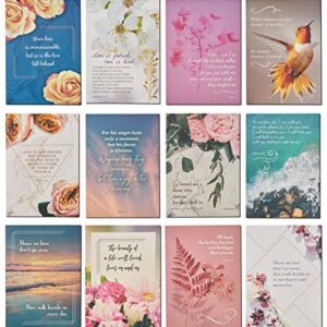 Sympathy Cards Religious with Envelopes - Bulk Set of 30 Blank Cards with Box - Scripture on front - Unique Designs - Heartfelt Spiritual Messages