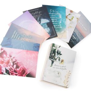 Sympathy Cards Religious with Envelopes - Bulk Set of 30 Blank Cards with Box - Scripture on front - Unique Designs - Heartfelt Spiritual Messages