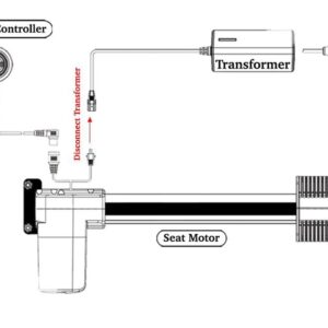 Mulin Power Recliner Replacement KIT with Cord, Model ML18-017 Linear Actuator and Power Supply for Sofa Lift Chair Couch Massage Seat Bed. Same as ML18-034 & ML8-174