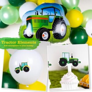 Paper Jazz Tractor Birthday Party Supplies Green Yellow Balloon Happy Birthday Decorations for Boys Farm Themed Party Supplies