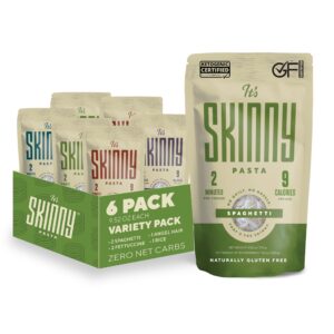 it’s skinny variety pack — healthy, low-carb, low calorie konjac pasta — fully cooked and ready to eat — keto, gluten free, vegan, and paleo-friendly (6-pack)