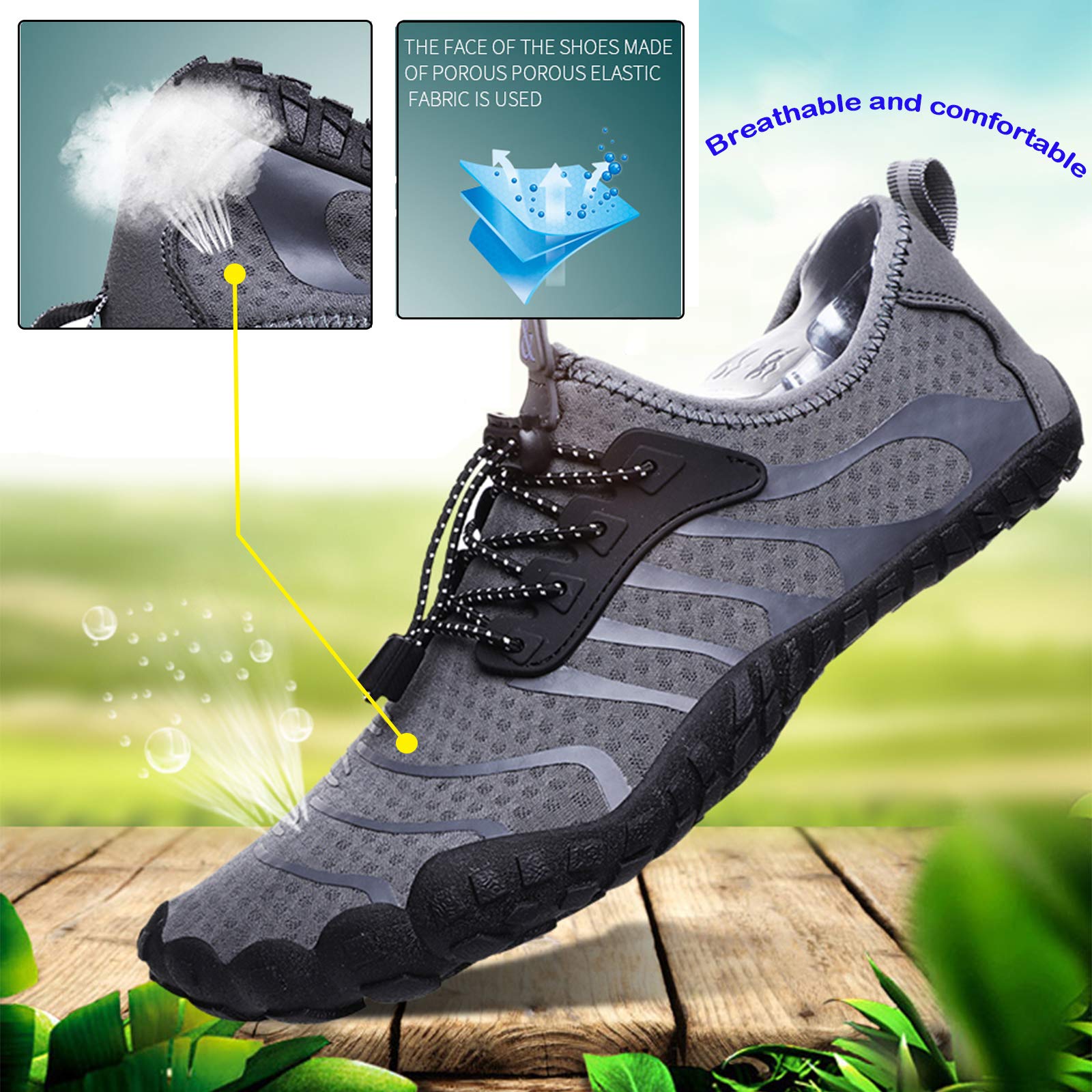 Water Shoes Men,Mens Water Shoes,Water Shoes Women,Barefoot Shoes,Quick Dry Aqua Swim Shoes,Slip-on Soft Beach Shoes,Quick Dry Water Shoes,Aqua Sports Outdoor Shoes for Pool Beach Surf Walk Water Yoga