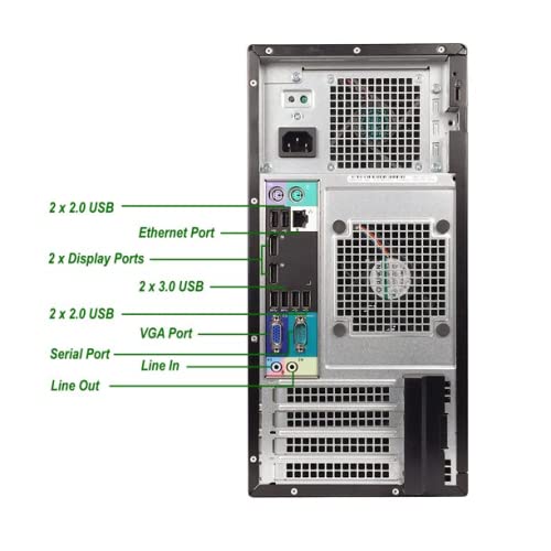 Dell Optiplex 7010 Tower Desktop Computer, Intel i7-3770 Upto 3.9GHz, HD Graphics 4000 4K Support, 32GB RAM, 256GB SSD, DisplayPort, HDMI, DVD, AC Wi-Fi, Bluetooth - Windows 10 Pro (Renewed)