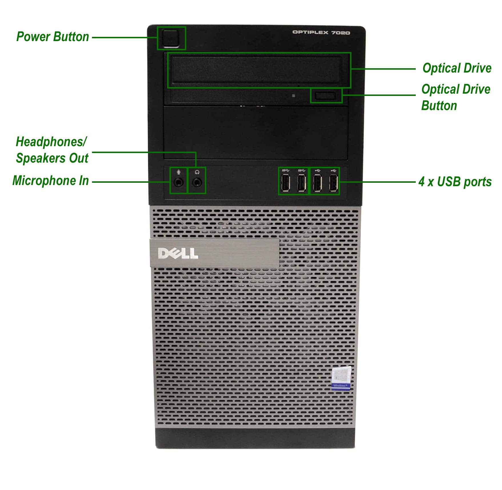 Dell Optiplex 7010 Tower Desktop Computer, Intel i7-3770 Upto 3.9GHz, HD Graphics 4000 4K Support, 16GB RAM, 2TB SSD, DisplayPort, HDMI, DVD, AC Wi-Fi, Bluetooth - Windows 10 Pro (Renewed)