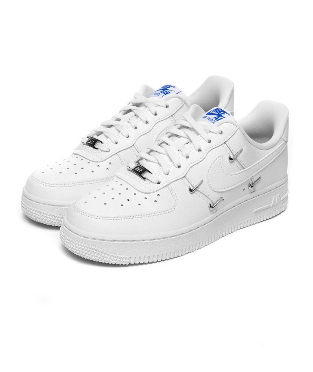 Nike Women's Air Force 1 '07 Shoes, White/Hyper Royal/Black/White, 8