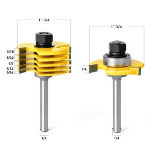 MEIGGTOOL 1/4 Inch Shank Slot Cutter Router Bit Set - 6 Size