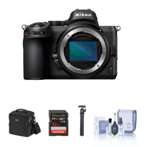 Nikon Z5 Full Frame Mirrorless Camera Basic Bundle with 32GB SD Card, Shoulder Bag, Flexible Tripod, Cleaning Kit