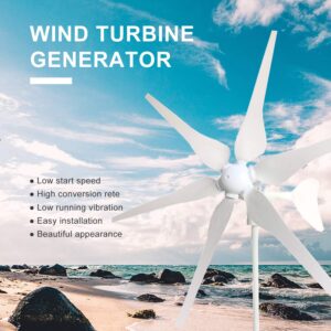 1360W 24V Solar Panel Wind Turbine Generator Kit with 1000W Peak 2000W Power Inverter & 400W Windmill & 8pcs 120W Mono Solar Panel & Hybrid Charge Controller