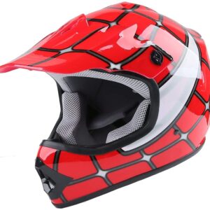 TCT-MT DOT Youth Kids ATV Motocross Offroad Street Helmet Full Face Motorcycle Off-Road ATV Helmet Dirt Bike Motocross Helmet+Gloves+Goggles