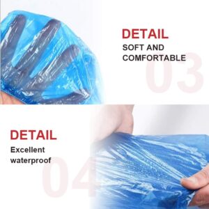 Greenour Pack of 100 Disposable Arm Sleeves Waterproof Durable PE Sleeve Covers with Elastic Blue 16"