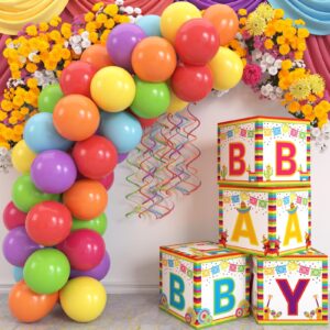 kitticcino mexican baby shower balloon boxes let's fiesta blocks taco bout a baby party supplies cinco de mayo gender reveal birthday centerpieces decorations photo props backdrop 40pcs