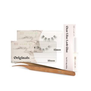 lilac st - starter kit - includes 2-pack of original lashes, clear lash glue, lash applicator- soft, natural look - long-lasting, lightweight, reusable - vegan & cruelty free