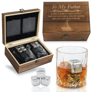 birthday gifts for dad from daughter - son - engraved ' to my father ' whisky glass gift set - dad birthday | fathers day