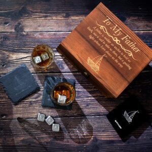 Birthday Gifts for Dad from Daughter - Son - Engraved ' To My Father ' Whisky Glass Gift Set - Dad Birthday | Fathers day