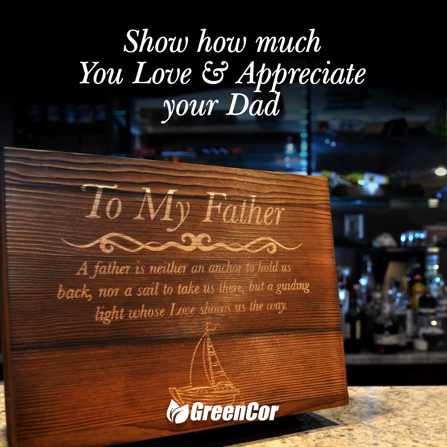 Birthday Gifts for Dad from Daughter - Son - Engraved ' To My Father ' Whisky Glass Gift Set - Dad Birthday | Fathers day