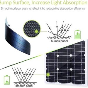 Solar Panel Flexible Thin-Film-Flex-Portable-Folding-Flexible-Roll-Up-Bendable-Amorphous-Solar-Panel-Battery-Car-Motorcycle-Trickle-Charger-Power-Solar-Pannel 6 Volt Rooftop Tents Camping rv (White)