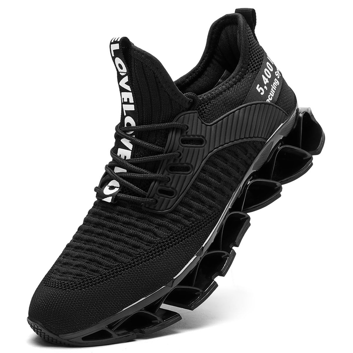 Vooncosir Women's Running Shoes Comfortable Fashion Non Slip Blade Sneakers Work Tennis Walking Sport Athletic Shoes Black