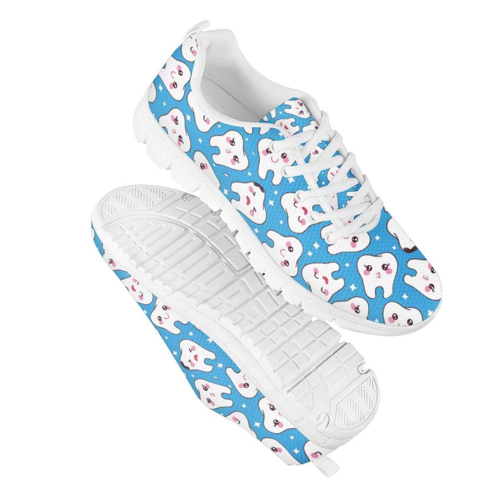 Dremagia Cute Teeth Print Women’s Running Tennis Shoes Lightweight Casual Walking Sneakers